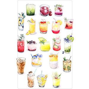 Cocktail Drink Stickers 20Pcs Bullet Journal Scrapbooking stickers 