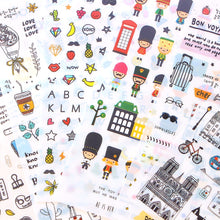 Load image into Gallery viewer, Doodle Stickers hobonichi tmmc bullet journal sticker 6 Sheets