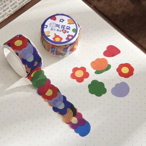 flower_sticker_roll_100pcs_bullet_journal_decoration