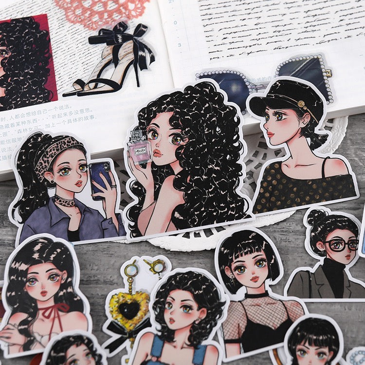 fashion girl stickers 25pcs bullet journal sticker scrapbook sticker planner stickers hobonichi 