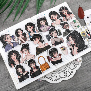 fashion girl stickers 25pcs bullet journal sticker scrapbook sticker planner stickers hobonichi 