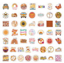 Load image into Gallery viewer, Groovy Vibes Stickers 100Pcs bullet journal scrapbooking guitar skateboard hippie stickers die cut vinyl stickers