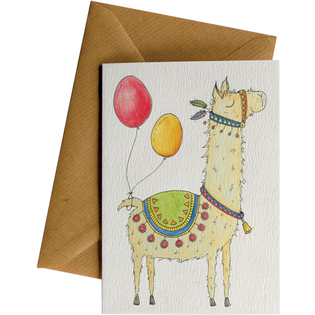 Greeting Card Llama A6 little difference happy birthday card