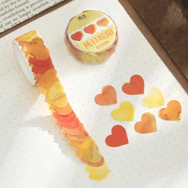 orange heart sticker 100pcs bullet journal scrapbooking