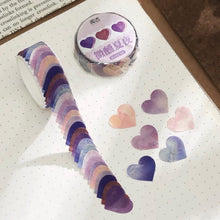 Load image into Gallery viewer, purple heart sticker 100pcs bullet journal scrapbooking