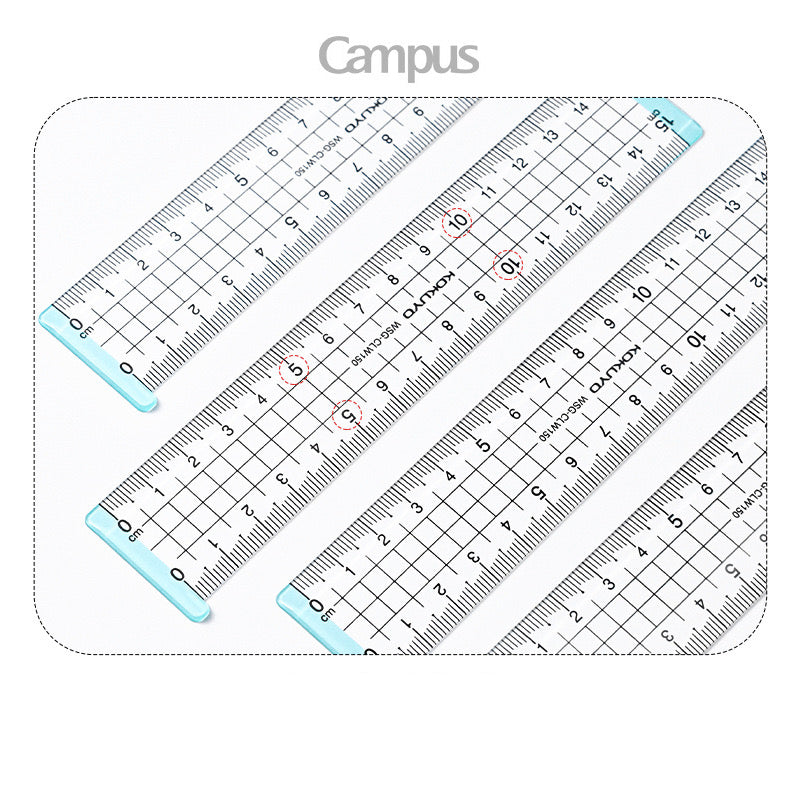 Kokuyo Campus Acrylic Ruler Clear 15cm - Hedgehog Journals - NZ, AU &US ...