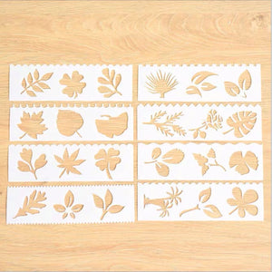 Stencils Leaf Pattern Set of 8 Bullet Journal Crafting