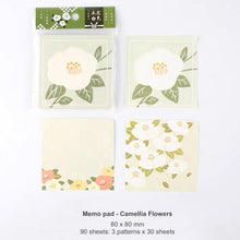 Load image into Gallery viewer, memo_pad_80x80_90_pages_camelia_flowers_junk_journal_scrapbooking_desk_decoration