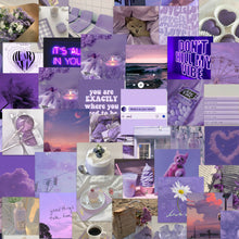 Load image into Gallery viewer, Purple Stickers 63 Pcs mood board Stickers bullet journal scrapbooking hobonichi happy planner stickers instagram