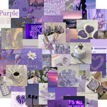 Load image into Gallery viewer, Purple Stickers 63 Pcs mood board Stickers bullet journal scrapbooking hobonichi happy planner stickers instagram