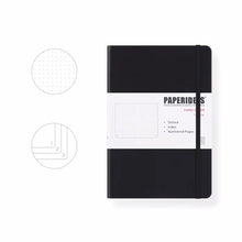 Load image into Gallery viewer, PAPERIDEAS Bullet Journal A5 Dotted Notebook Numbered Pages Black