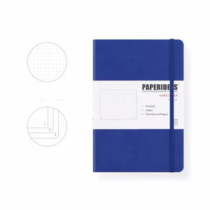 PAPERIDEAS Bullet Journal A5 Dotted Notebook Numbered Pages Blue