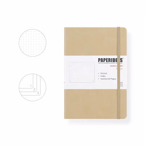 PAPERIDEAS Bullet Journal A5 Dotted Notebook Numbered Pages Sand Beige