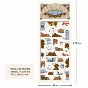 Poodle Dog Felt Stickers 1 Sheet bullet journal planner sticker hobonichi cute animal cartoon dog stickers 