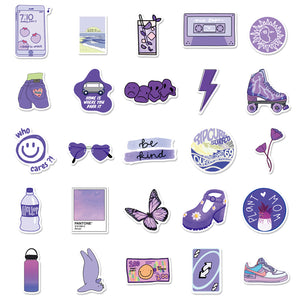 purple stickers bullet journal scrapbook stickers laptop luggage guitar water bottle sticker set