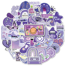 Load image into Gallery viewer, purple stickers bullet journal scrapbook stickers laptop luggage guitar water bottle sticker set