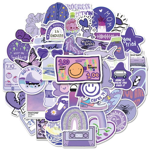 purple stickers bullet journal scrapbook stickers laptop luggage guitar water bottle sticker set