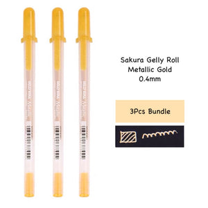 Sakura Gelly Roll gold 0.4mm 3 bundle