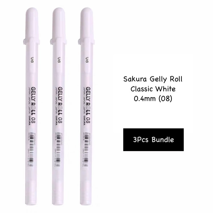 3PCS Sakura White Gold Silver Gelly Roll Classic Highlight Pen Gel