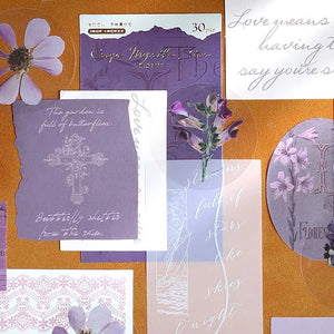 scrapbooking_material_craft_paper_30_sheets_crape_myrtle_flowers_bullet_journal_decoration