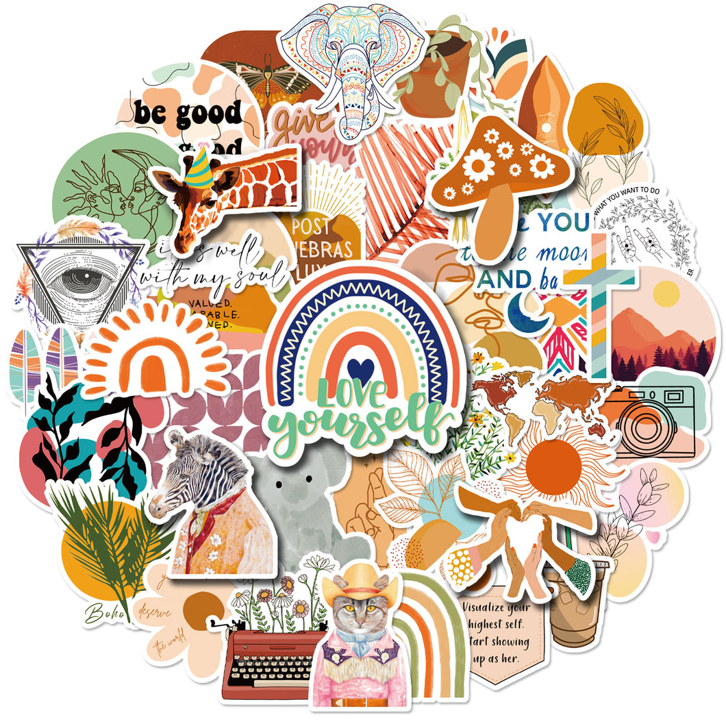 Boho Rainbow 12 Sticker Pack - Vibrant & Durable – litocraft