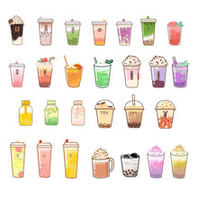 Load image into Gallery viewer, stickers_bubble_tea_boba_27pcs_bullet journal scrapbook stickers