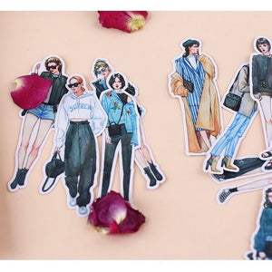 bullet journal scrapbook stickers runway models cool girls 
