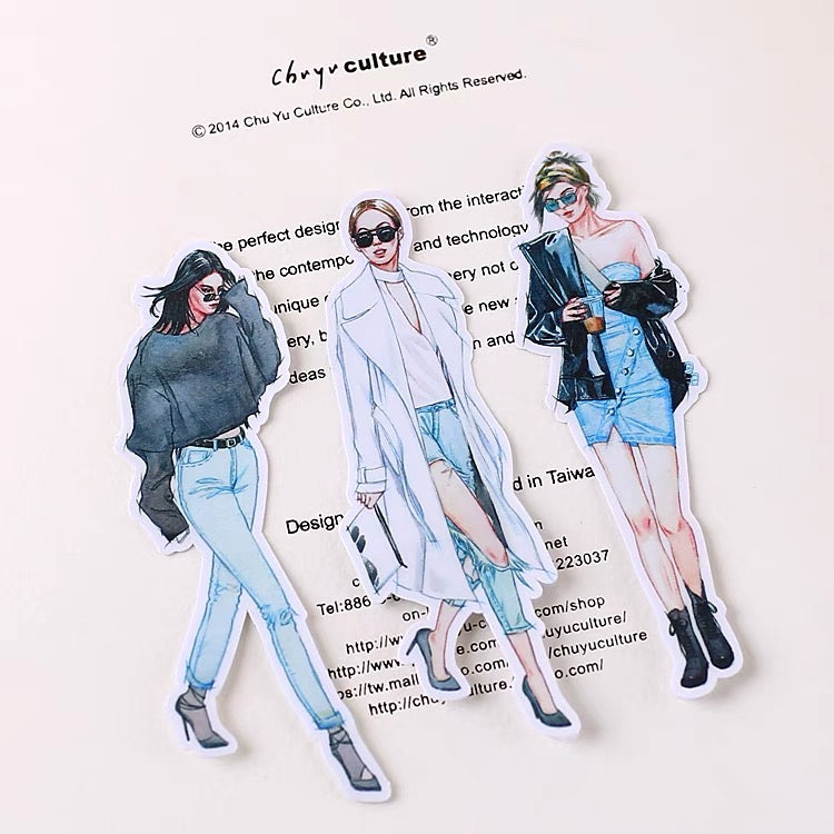 bullet journal scrapbook stickers runway models cool girls 