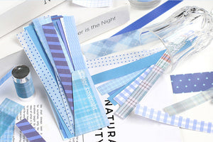 Washi Tape Grid Dotted Strip Stickers 45Pcs Bullet Journal Gift Wrapping blue