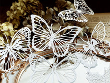 Load image into Gallery viewer, white lace paper patterned craft material junk journaling butterfly