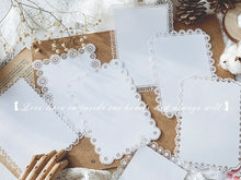 Load image into Gallery viewer, white lace paper patterned craft material junk journaling 10 sheets rectangular