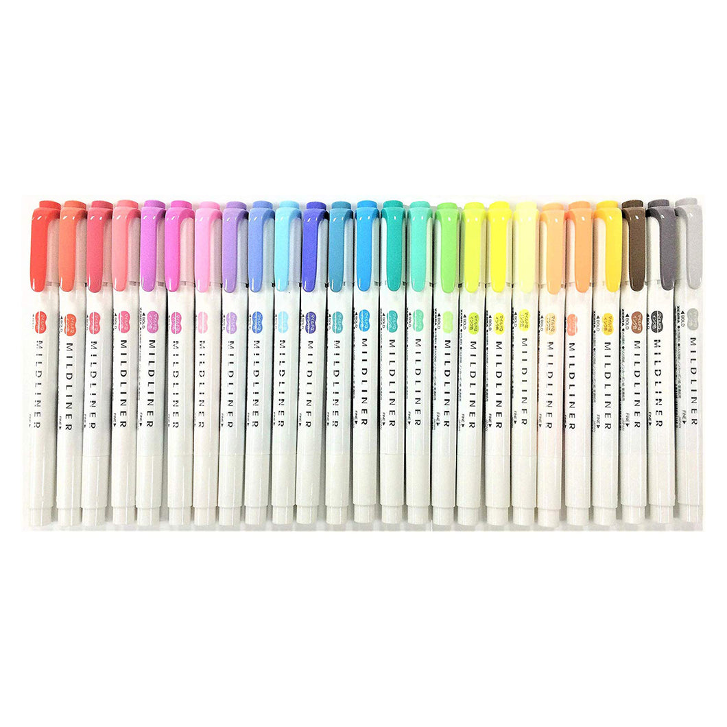 Zebra Mildliner Brush Pens - Pack of ALL 25 Colours